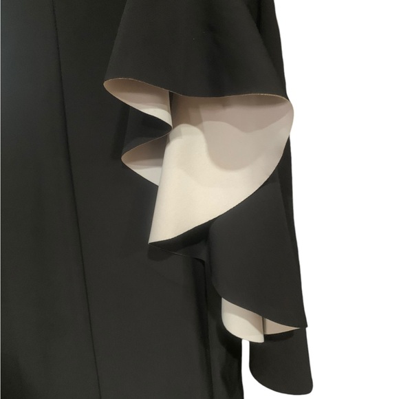 Nicole Miller black dress with dramatic white lined sleeves size 6 - Picture 5 of 7